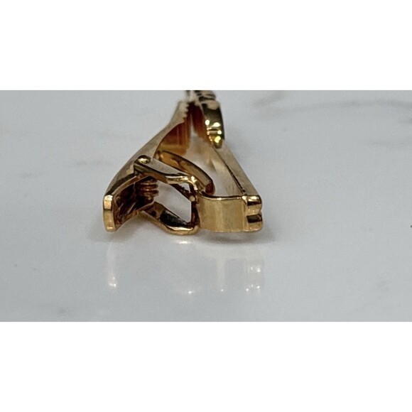 Celine Tie Clip Gold Tone Silver Tone Double C Logo Vintage - Picture 6 of 12